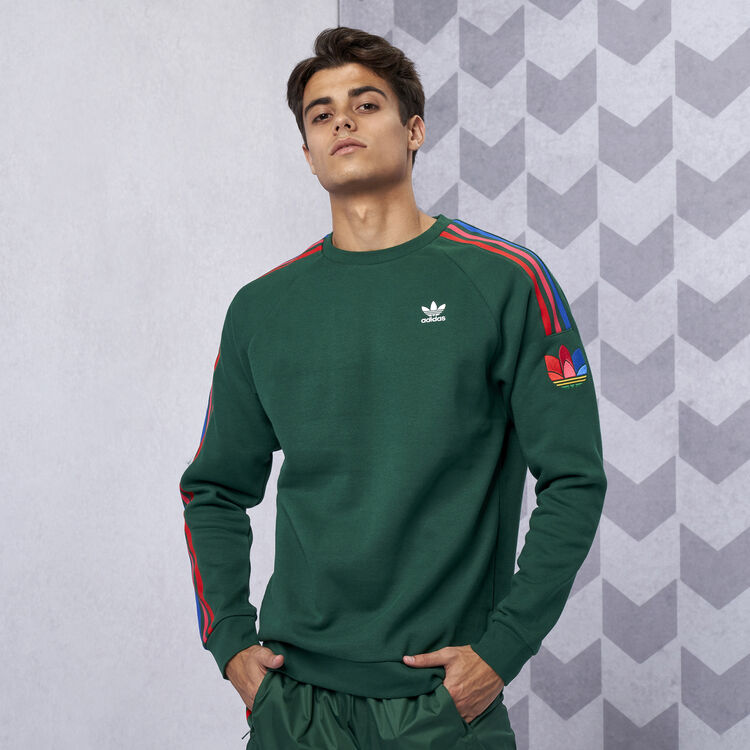 Buy adidas Originals Adicolor 3D Trefoil 3-Stripes Sweatshirt Green in  Kuwait